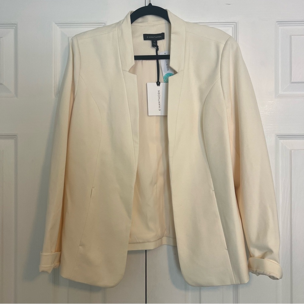 41 Hawthorne Cream Notched Collar Blazer (Stitch Fix)